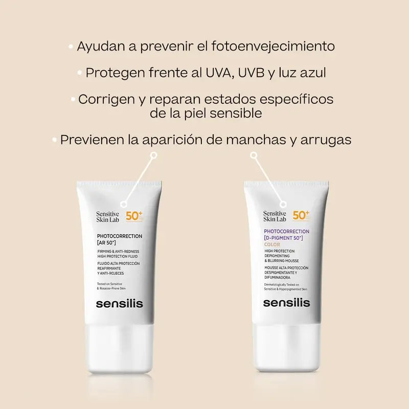 Sensilis Photokorrektur [Ar SPF 50+] Straffendes und Anti-Rötungen Fluid 40 ml