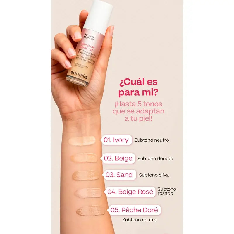 Sensilis Skin Glow Makeup Leuchtendes Makeup - Beige 02, 30 ml