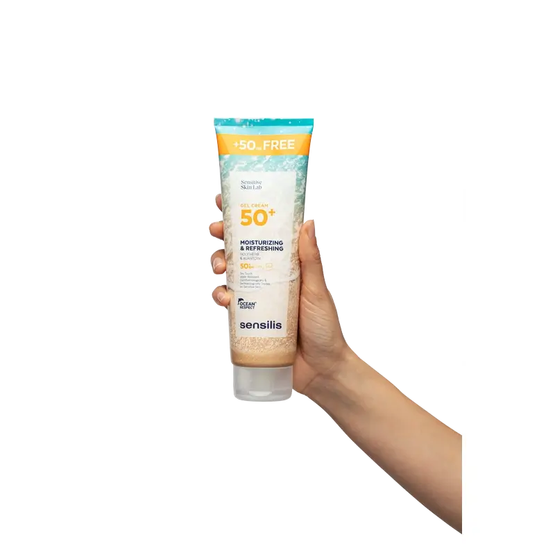 Sensilis feuchtigkeitsspendende und erfrischende Gel-Creme SPF 50+, 250 ml