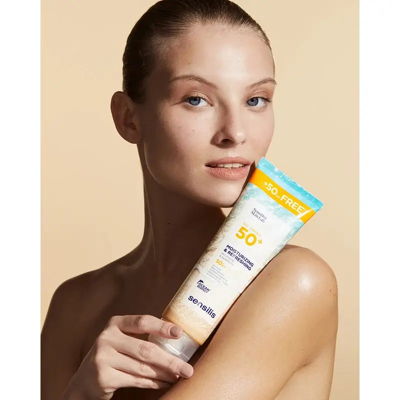 Sensilis feuchtigkeitsspendende und erfrischende Gel-Creme SPF 50+, 250 ml