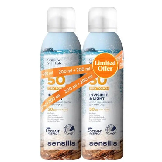 Sensilis Body Spray SPF 50+ Invisible & Light Anti-Ageing, 2x200 ml