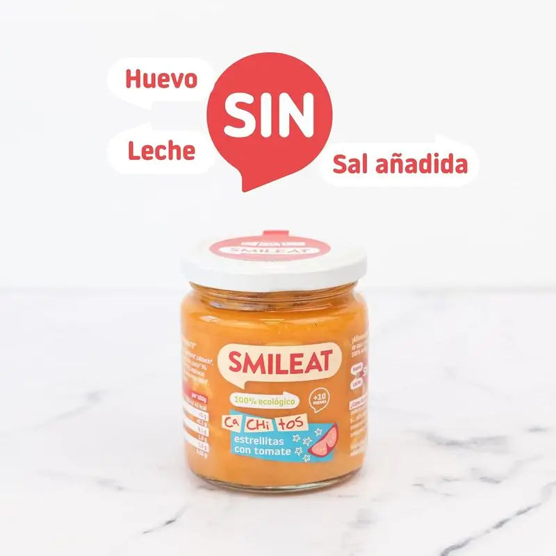 Smileat Kleines Glas mit Tomaten-Nudelstückchen, Packung 6 x 230 Gr