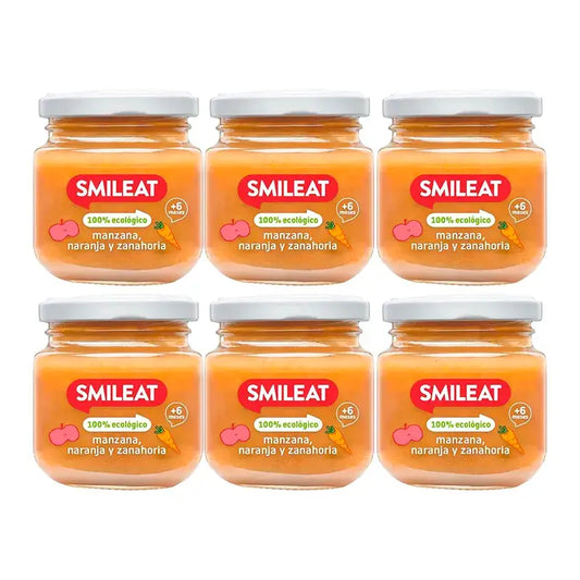 Smileat Apfel, Orange & Karotte Kleiner Kuchen, 6x130 Gr