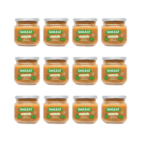 Smileat Gläschen mit Birne und Apfel, 130 g, 12er-Pack