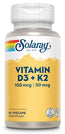 Solaray Vitamin D3 & K2 , 60 capsules