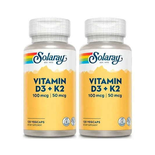 Solaray Vitamin D3 & K2 (Mk7) Packung 2 x 120 Kapseln