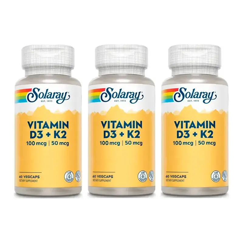 Solaray Vitamin D3 & K2 Pack 3 x 60 Kapseln