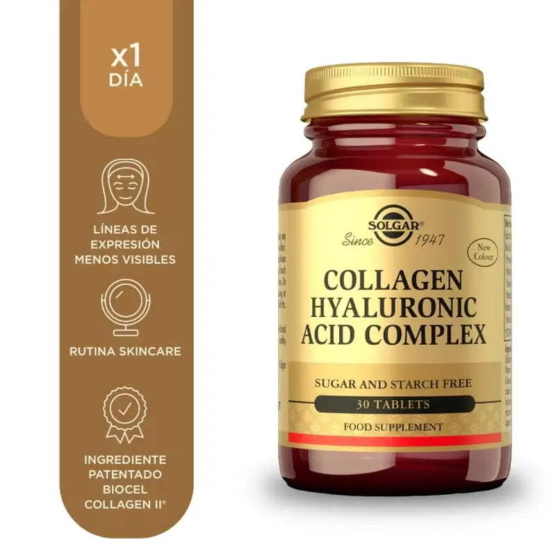 Solgar Hyaluronsäure-Komplex mit Kollagen, 3X30 Tabletten
