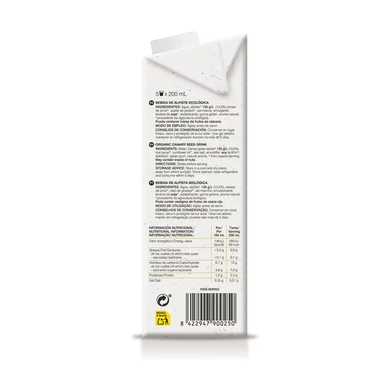 Soria Natural Pflanzliches Getränk aus Kanariensaat, 6 x 1 l