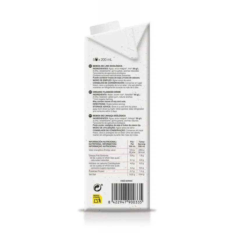 Soria Natürliches pflanzliches Flachsgetränk 1Lt 6Stk. Bio S/A