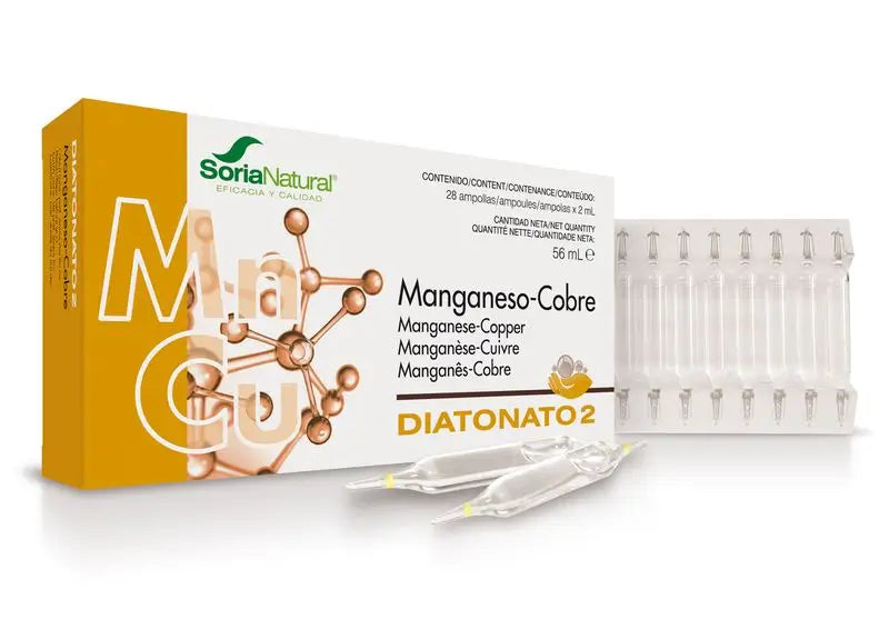 Soria Natural Diatonate 2 Mangan/Copper, 28 Ampoules Of 2 Ml