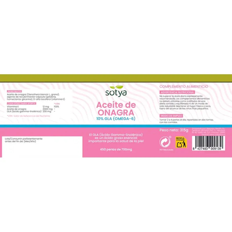 Sotya Nachtkerze 700 Mg, 450 Weichkapseln