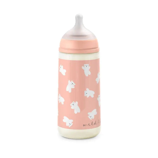 Suavinex Sx Pro Sauger Dense Flow Flasche (L) +6 Monate Wild&Free Pink, 360 ml