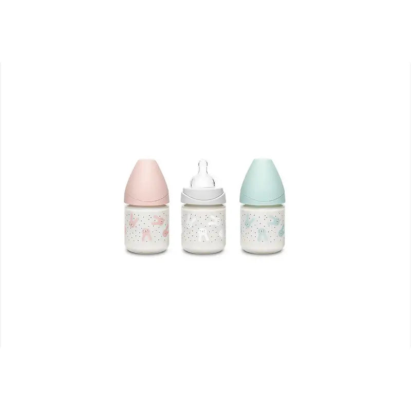Suavinex Babyflasche Premium Kaninchen Farbe Grau, 120 ml