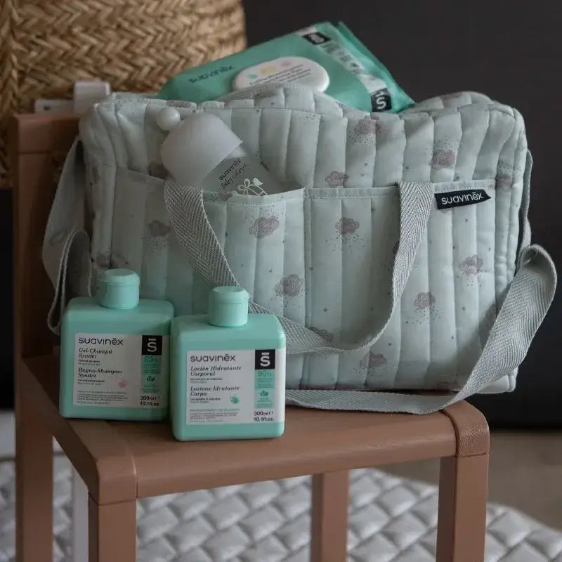 Suavinex Babytragetasche mit Kosmetika. Blau