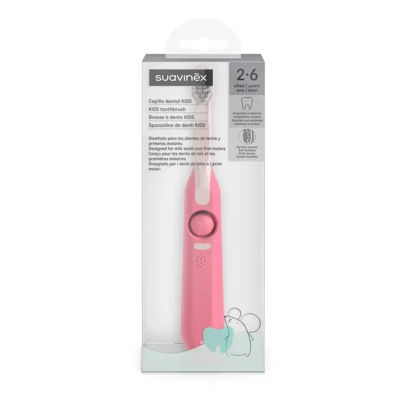 Suavinex Zahnbürste Säuglingszahnbürste 2 bis 6 Jahre, Rosa
