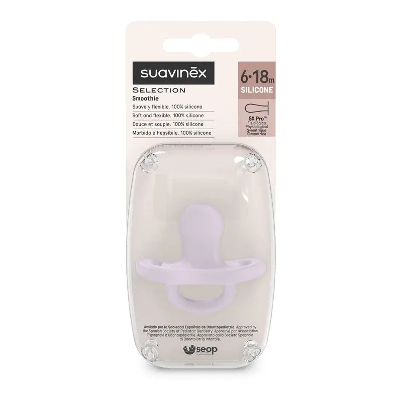 Suavinex Schnuller alle Silikon Schnuller Sx Pro, 6/18 Monate, Lavendel