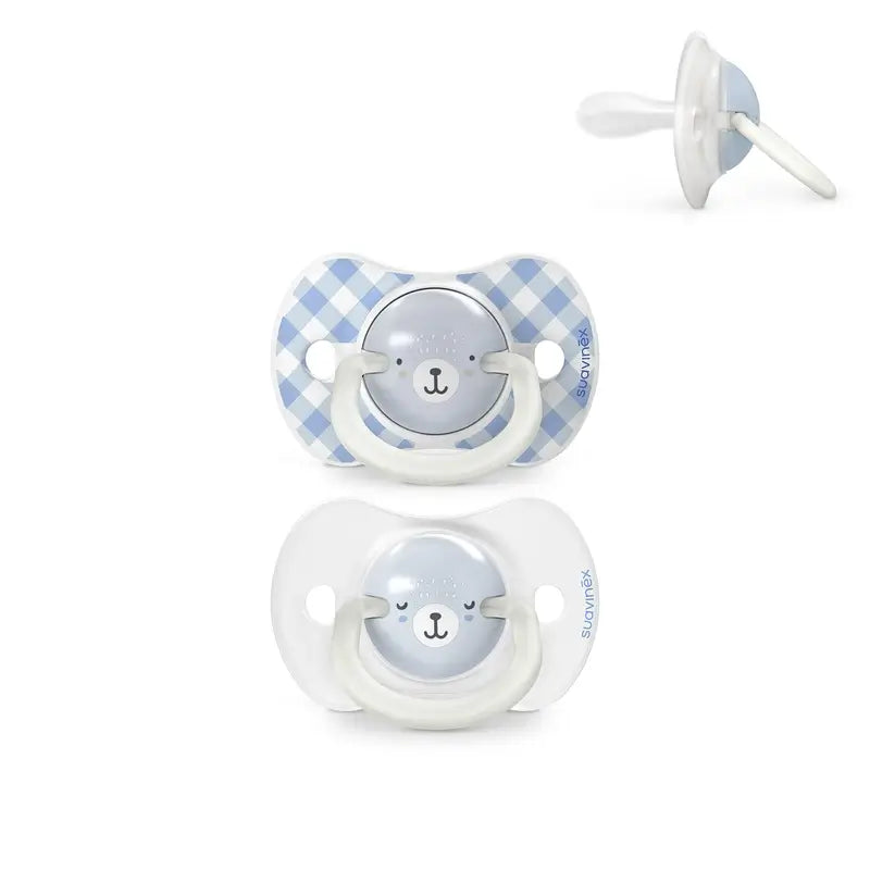 Suavinex Night & Day Nacht Schnuller Sx Pro Sauger 0/6 Monate Blau, 2 Stück