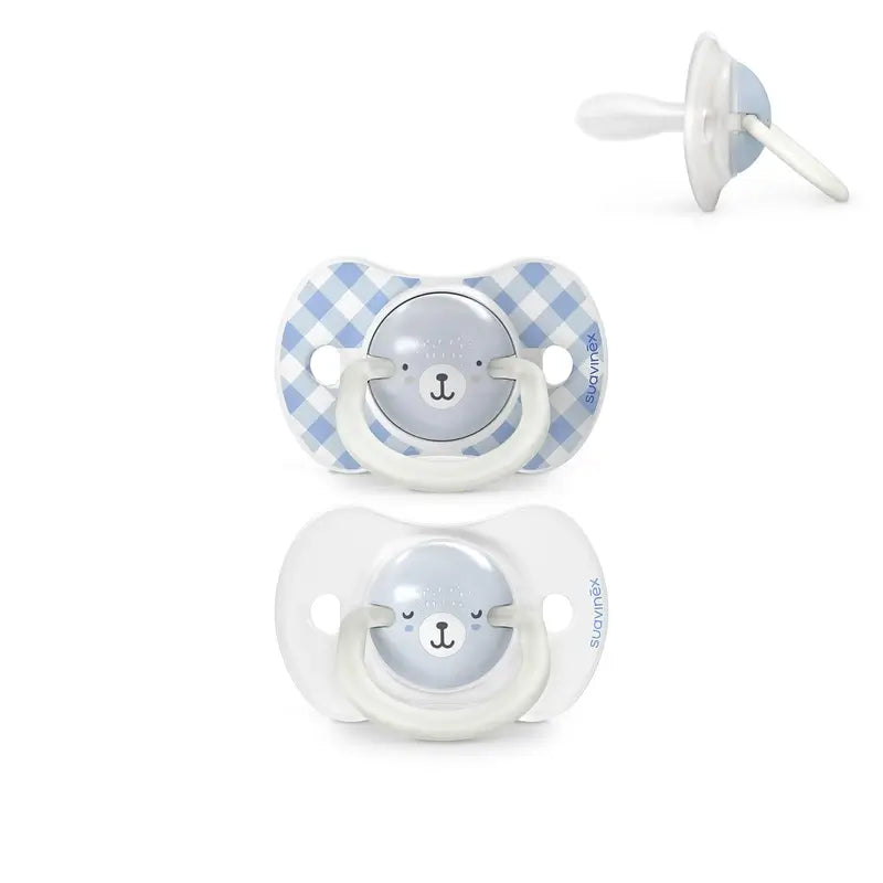 Suavinex Nacht & Tag Nacht Schnuller Sx Pro Sauger 6/18 Monate blau, 2 Einheiten