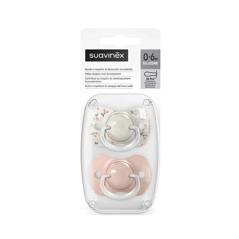 Suavinex Schnuller Sauger Sx Pro 0/6 Monate Vögelchen Rosa, 2 Stück