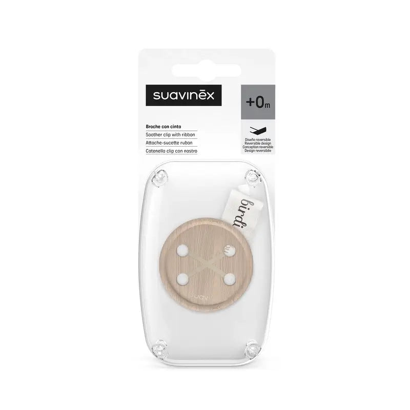 Suavinex Schnullerband +0 Monate Vögelchen Beige