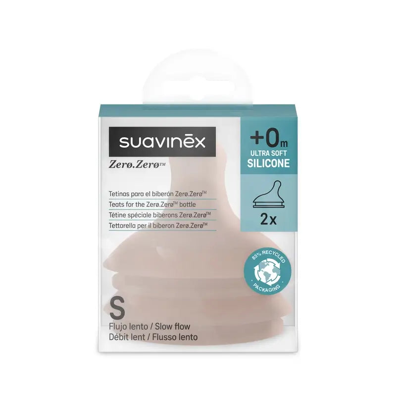 Suavinex Pack 2 Sauger Zero Zero Slow Flow (S), +0 Monate, Deep