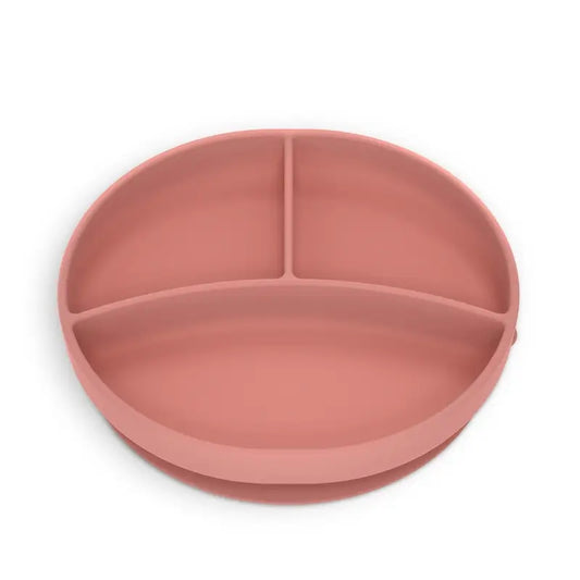 Suavinex Silicone Plate With Suction Cup And Divisions, +6 Months, Pink