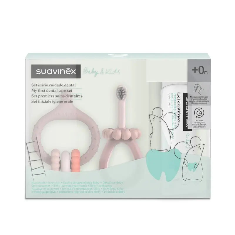 Suavinex Zahnpflege Starter Set +0 Monate, Rosa