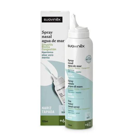 Suavinex Abschwellendes Nasenspray mit Meerwasser +6A, 120 ml