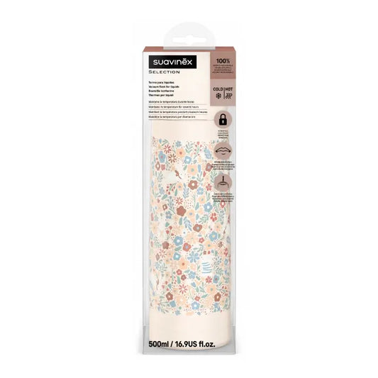 Suavinex Flüssige Thermoskanne 500 ml, Wunderland Blumen