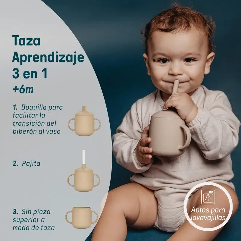 Suavinex Learning Cup 3-In-1 Silikon, +6 Monate, Grün