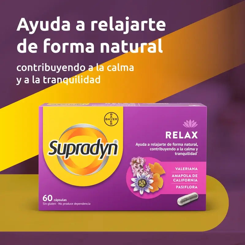 Supradyn Relax, Ruhe und Gelassenheit mit Passionsblume und Baldrian, 60 Kapseln
