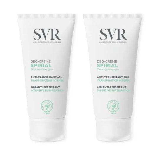 Svr Duplo Spirial Antiperspirant Deodorant Cream 48H, 2 X 50 Ml