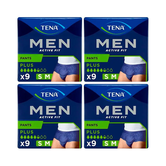 Tena Pack Men Pants Active Size S-M, 4 X 9 Units