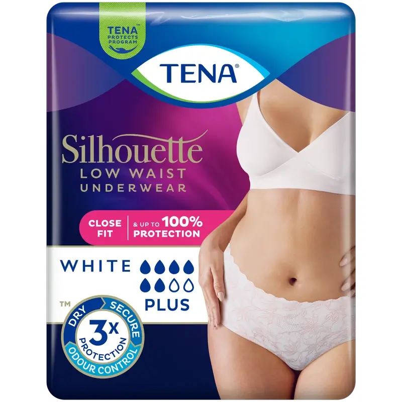 Tena Silhouette Weiß Niedrige Taille Größe M, 12 Stück