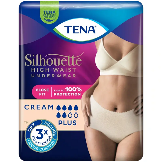 Tena Silhouette Creme Plus Hohe Taille Größe M, 9 Stück