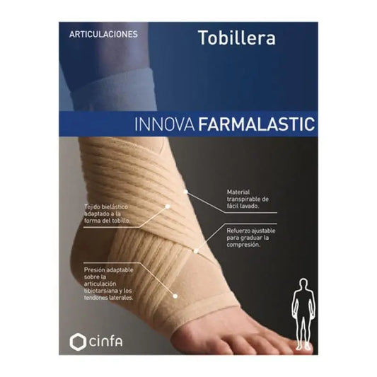 Farmalastic Ankle Support, Size M Beige