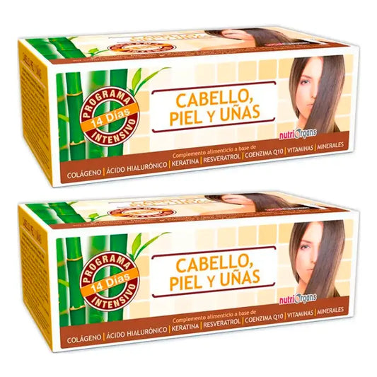 Tongil Nutriorgans Haare Haut & Nägel , Packung 2 x 10 Ml x 14 Fläschchen
