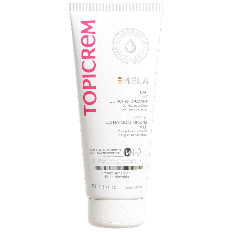 Topicrem Mela Ultra-feuchtigkeitsspendende, vereinheitlichende Körpermilch Spf15, 200 ml