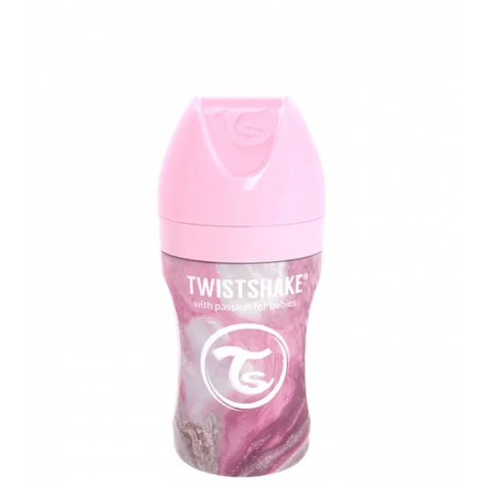 Twistshake Anti-Colic Steel Baby Bottle Pink, 260 ml