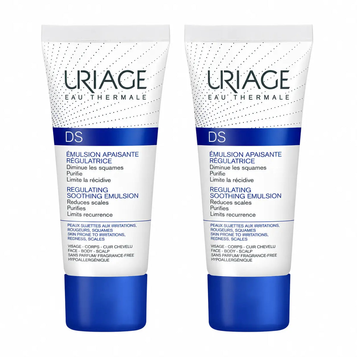 Uriage DS Beruhigende Emulsion 40 ml, parfümfrei, 2er-Pack