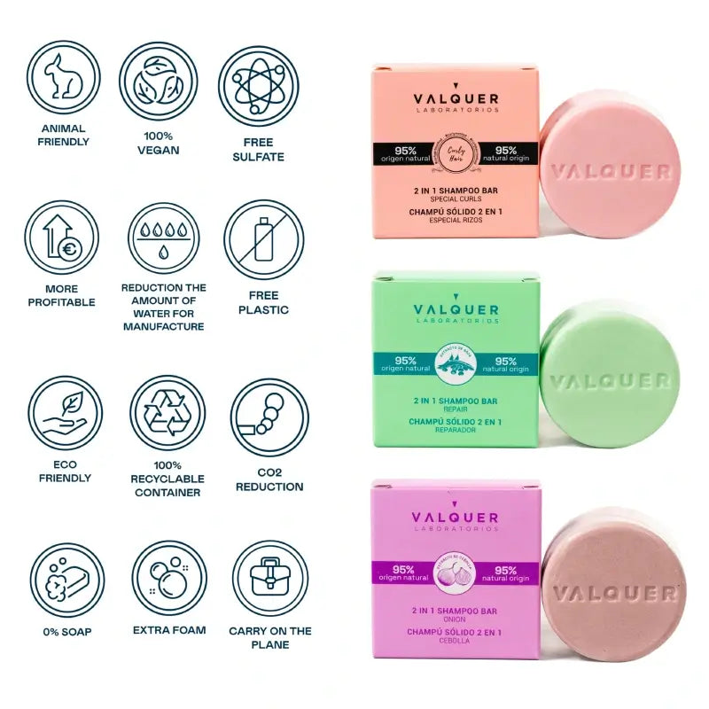 Valquer Haarpflege 2 In 1 Zwiebel Festes Shampoo, 70 gr