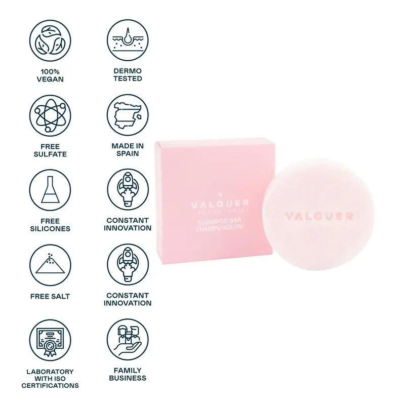 Valquer Hair Care Petal Solid Shampoo Trockenes Haar, 50 gr