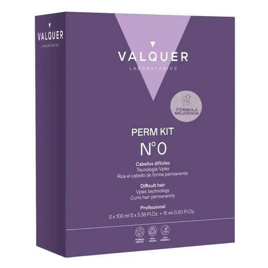 Valquer Professional Perming Kit Nr. 0 - Schwieriges Haar - 2 Schritte + Seideneffekt-Spülung