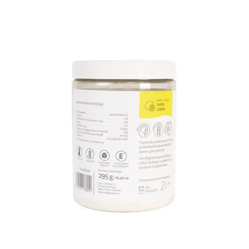 Colagenova Marine + Meereskollagen + Hyaluronsäure + Magnesium Zitrone, 295 Gr