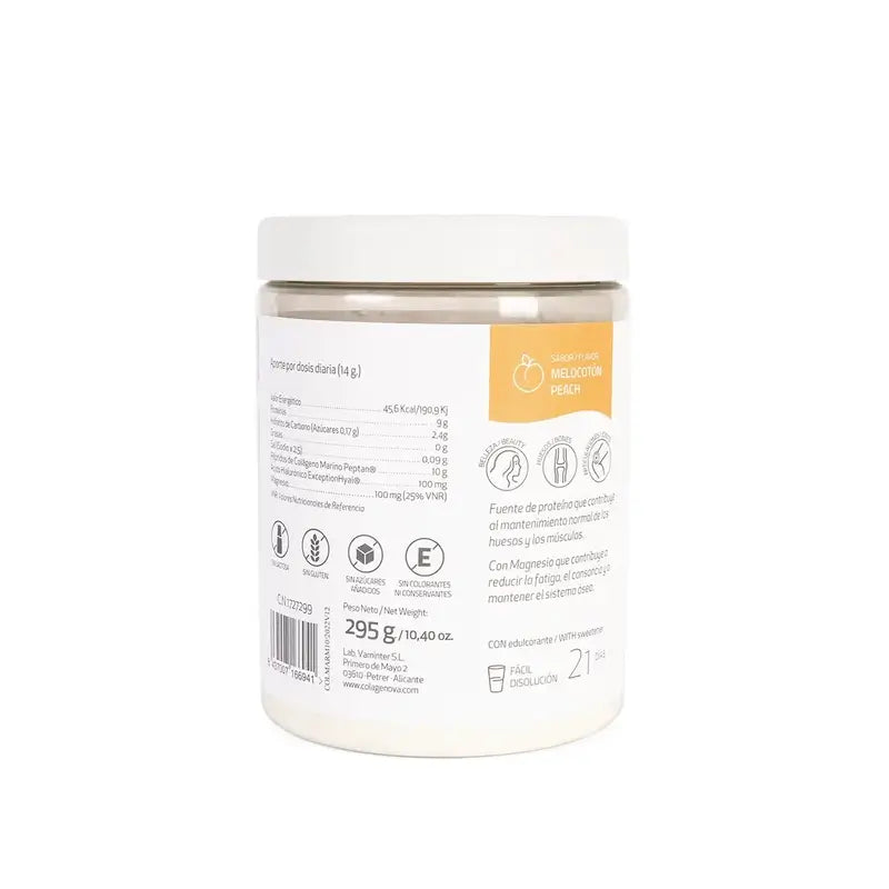 Colagenova Marine + Meereskollagen + Hyaluronsäure + Magnesium Pfirsich, 295 Gr