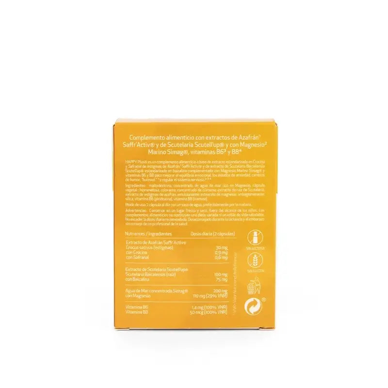 Vaminter Happy Plus Safran + Scutellaria + Mg Emotionales Gleichgewicht, 60 Kapseln