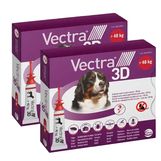 Vectra 3D Dog +40 kg, Pack 2 x 3 Pipettes