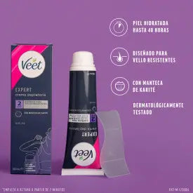 Veet Expert Enthaarungscreme für Frauen, mit Shea Butter, 100ml