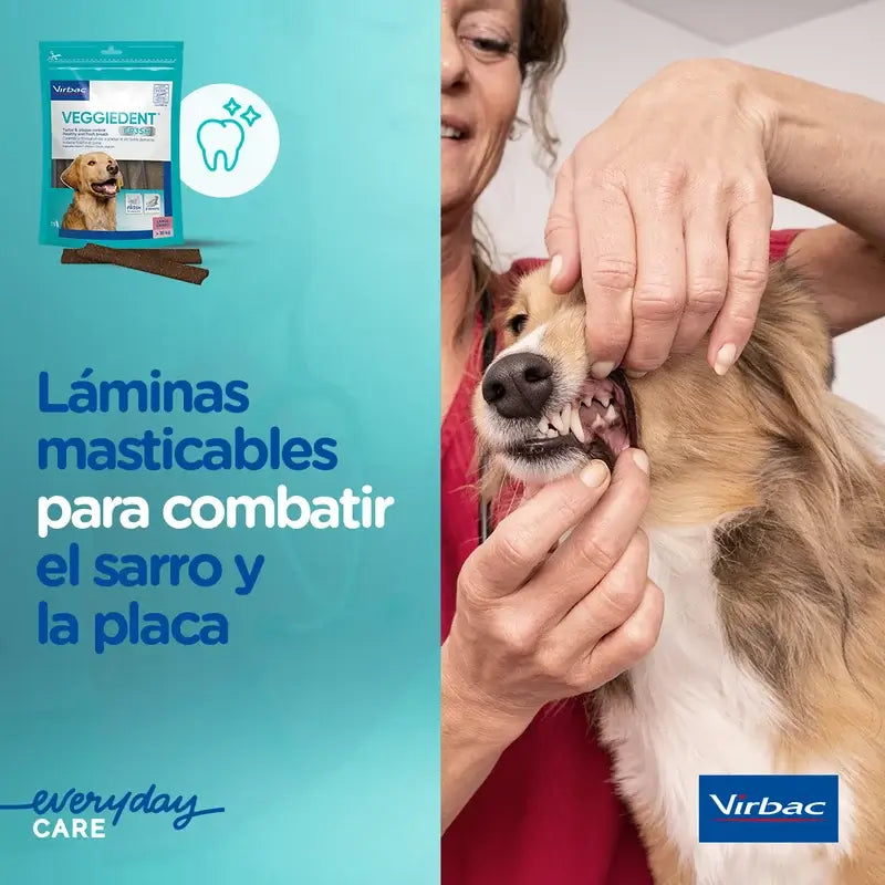 Virbac Veggiedent Fr3sh L, Dental Snacks for Large Breed Dogs